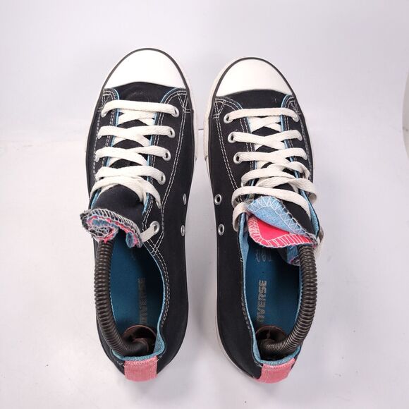 Converse All Star Low Lace Up Shoe Youth Girls Size 6 637308F Black Pink White - Picture 4 of 9